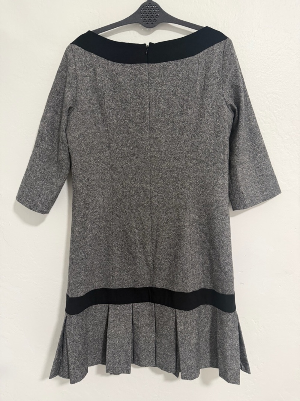 Pendleton Vintage Wool Silk Blend Dress Size 12 Gray Pleated Made USA - Picture 5 of 8